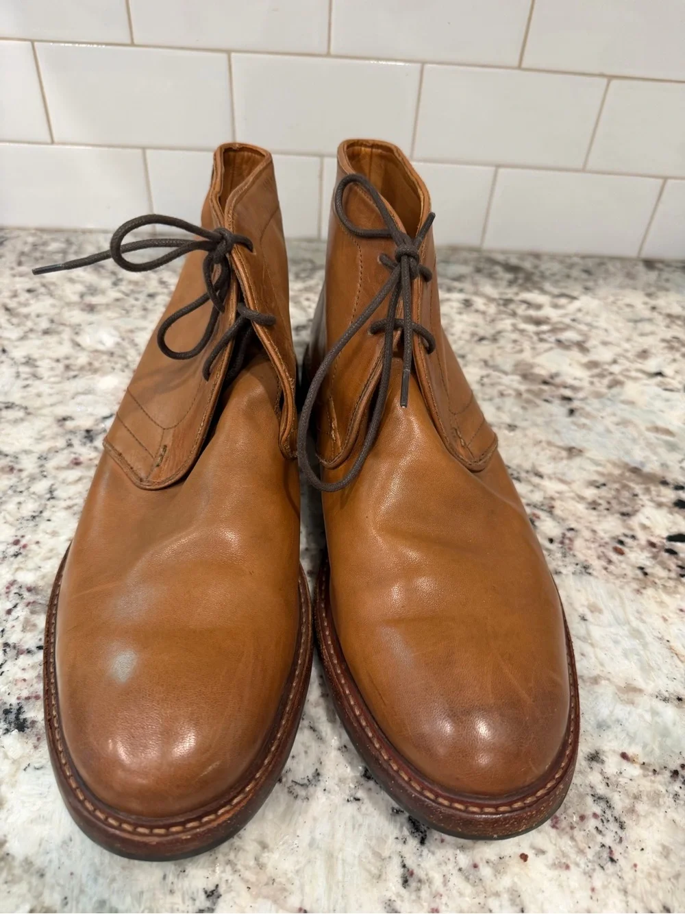 Frye Cognac Leather Chukka Boots
